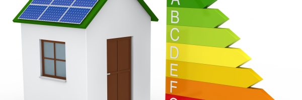 3d house solar energy bar red green
